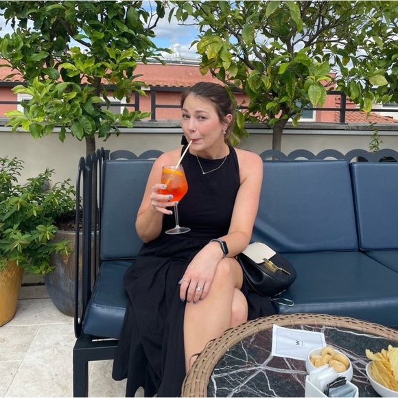 ASTR The Label Bow Back Apron Black Midi Dress M - Picture 4 of 11